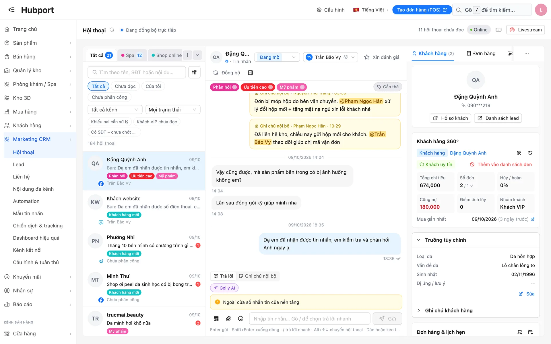 Trả lời mọi khách hàng từ một màn hình