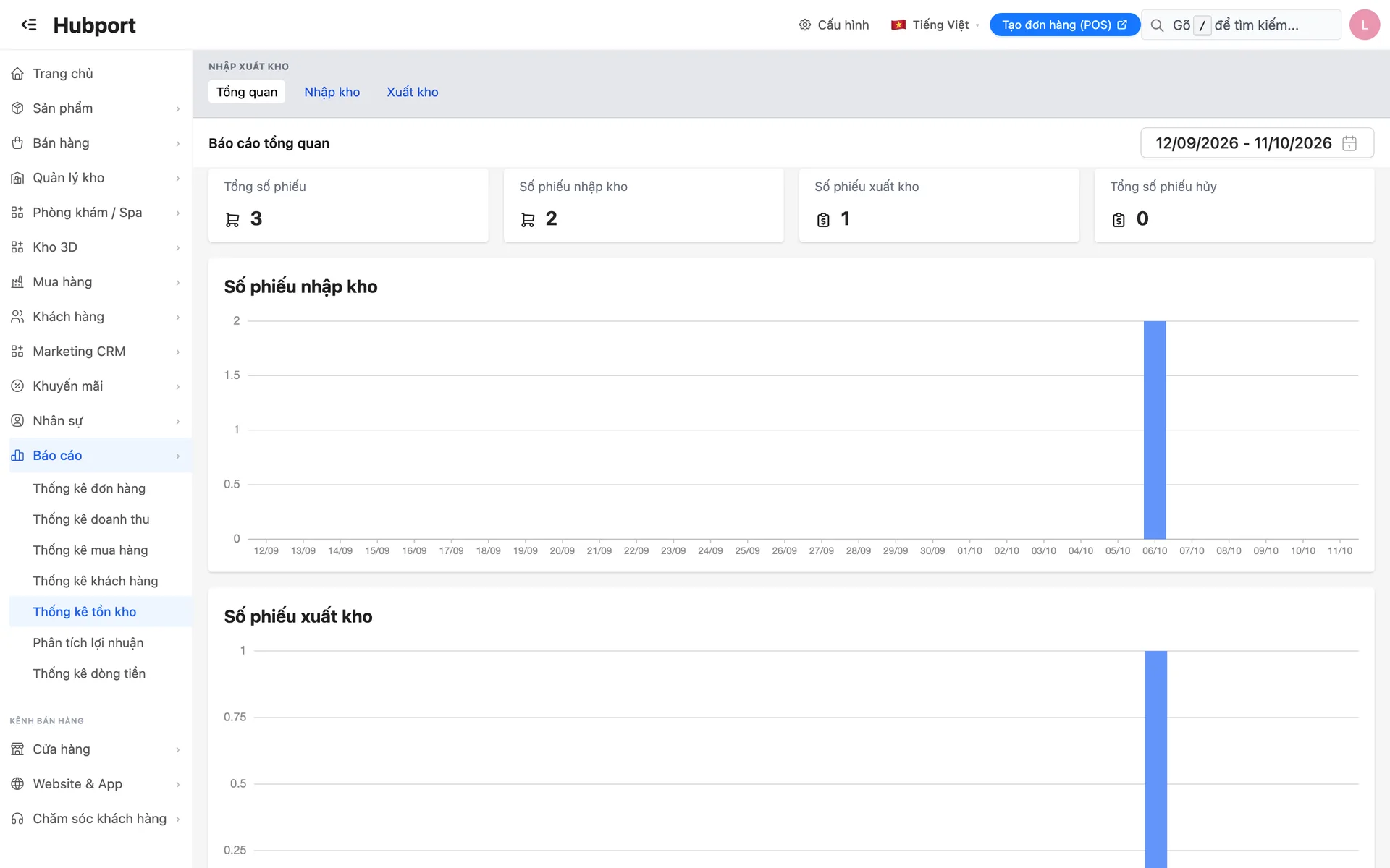 Báo cáo nhập – xuất kho