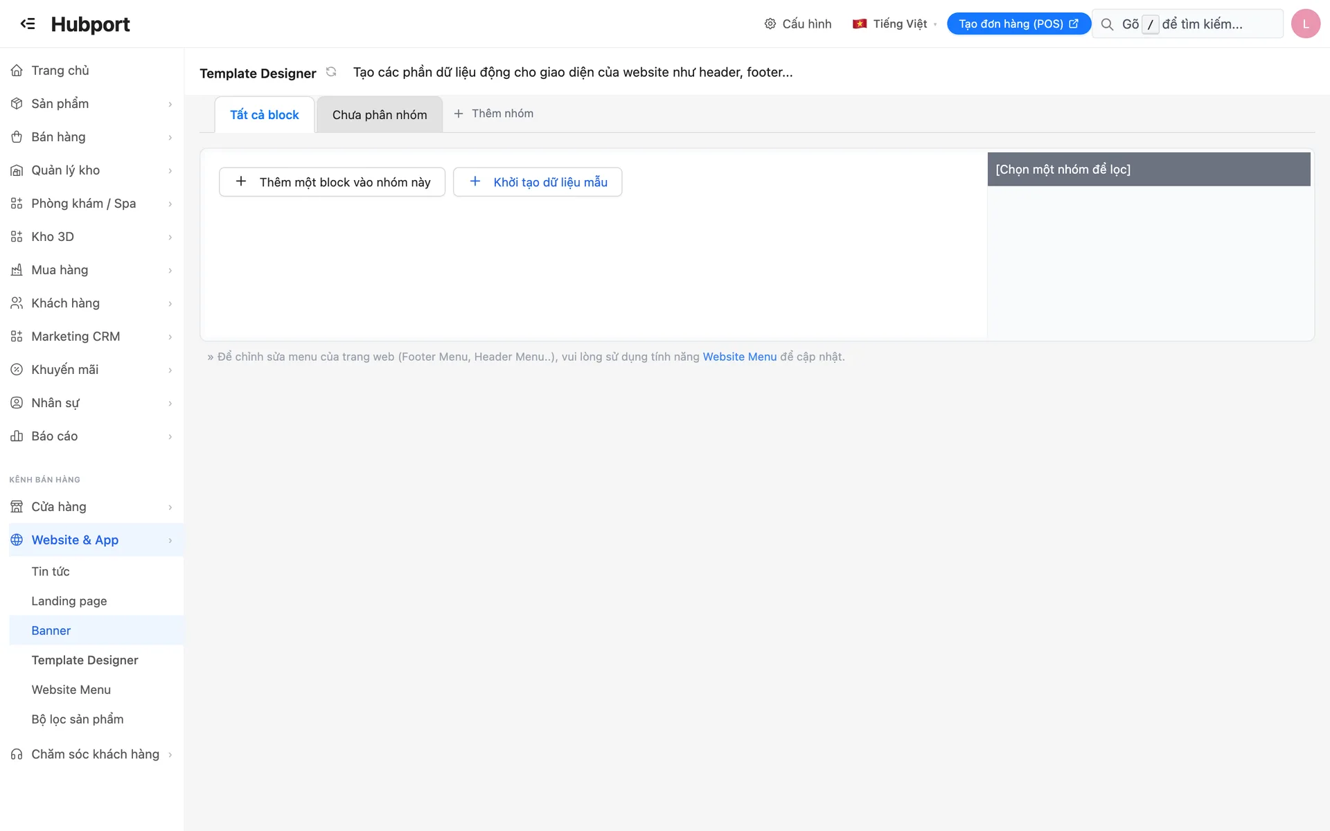 Website sàn tuỳ biến